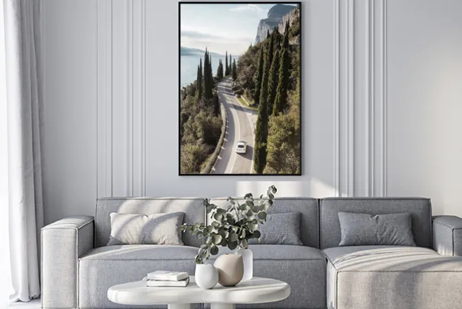 Plakat: Droga wzdłuż wybrzeża włoski krajobraz