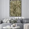Plakat: Dry tropical exotic palm leaves on white background. flat lay,