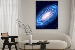 Plakat: Duża galaktyka na tle kosmosu