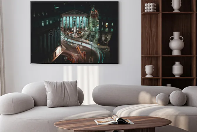 Plakat: Długa ekspozycja - royal stock exchange - londyn - light trails