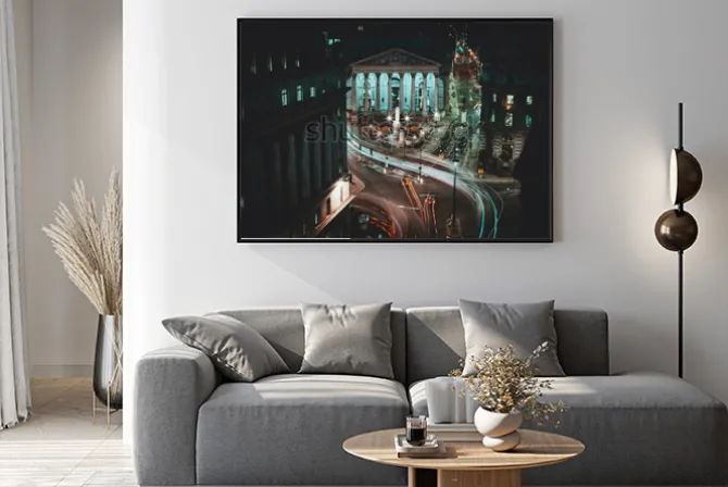 Plakat: Długa ekspozycja - royal stock exchange - londyn - light trails