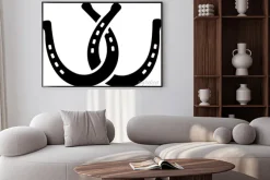 Plakat: Dwa połączone podkowy