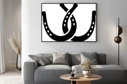 Plakat: Dwa połączone podkowy