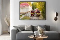 Plakat: Dwa stare lokomotywy