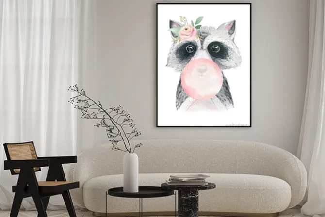 Plakat: Dziecięca ilustracja z zabawnym szopem