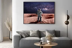 Plakat: Dzielny astronauta na spacer kosmiczny na marsa. ten obraz elementy