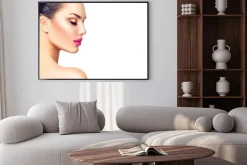 Plakat: Dziewczyna portret modelka gorgeous pojedynczo na białym tle