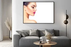 Plakat: Dziewczyna portret modelka gorgeous pojedynczo na białym tle