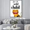 Plakat: Dziki tygrysek z napisem wild child