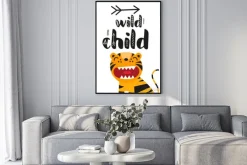 Plakat: Dziki tygrysek z napisem wild child