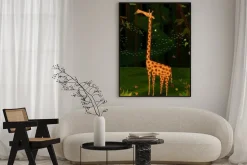 Plakat: Dzikie zwierz? t? yrafa w tle lasu d? ungli