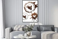 Plakat: Elementy projektu kawy. ilustracji wektorowych