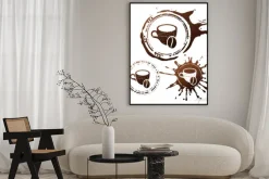 Plakat: Elementy projektu kawy. ilustracji wektorowych