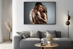 Plakat: Erotyka. embrace atrakcyjne nagie para