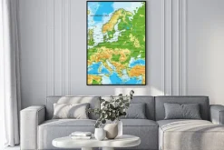 Plakat: Europa - mapa fizyczna