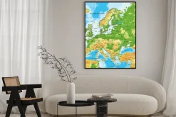 Plakat: Europa - mapa fizyczna