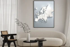 Plakat: Europa na mapie w 3d