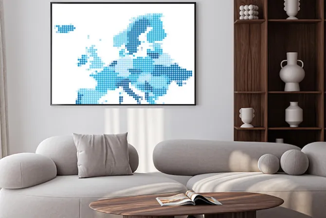 Plakat: Europa przerywana niebieska