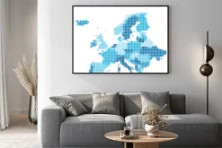 Plakat: Europa przerywana niebieska