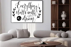 Plakat: Everything starts with a dream inspirational quote