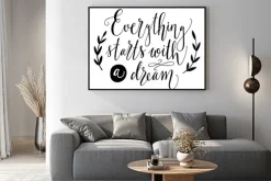 Plakat: Everything starts with a dream inspirational quote