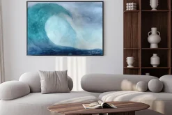 Plakat: Fal oceanicznych w akwareli