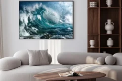 Plakat: Fala na wzburzonym oceanie