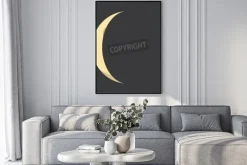 Plakat: Fazy ​​illustrated płaskim lunar