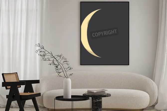 Plakat: Fazy illustrated płaskim lunar