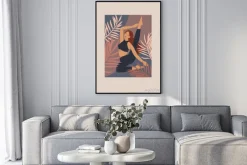 Plakat: Feminine concept. cute girl doing yoga poses. lifestyle by young