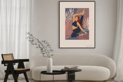 Plakat: Feminine concept. cute girl doing yoga poses. lifestyle by young