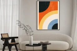 Plakat: Figury w nowoczesnej abstrakcyjnej formie inspirowane bauhausem