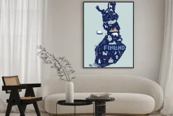 Plakat: Finland cartoon map. hand-drawn touristic map of the country