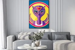 Plakat: Fioletowy kosmita ilustracji wektorowych płaskim