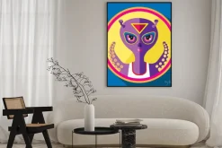 Plakat: Fioletowy kosmita ilustracji wektorowych płaskim