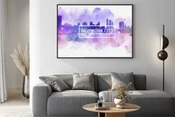 Plakat: Fioletowy nowy jork sny pocztówka malowanie