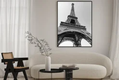 Plakat: Fototgrafia czarno-biała wieża eiffla