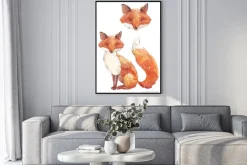 Plakat: Fox akwarela stylizacja