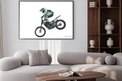 Plakat: Freestyle stunt rider wyizolowanych na białym tle.