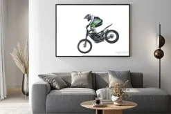 Plakat: Freestyle stunt rider wyizolowanych na białym tle.