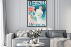 Plakat: French poster with advertisement of lightning in the vintage
