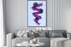 Plakat: Fresh blackberry juice, smoothie or jam splash swirl with juicy