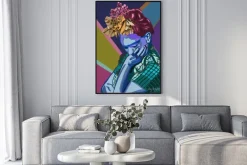 Plakat: Frida kahlo w koncepcyjnym stylu kubizmu