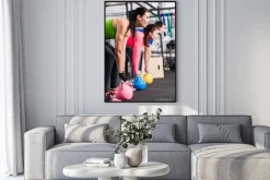 Plakat: Funkcjonalne fitness gym treningu z kettlebell