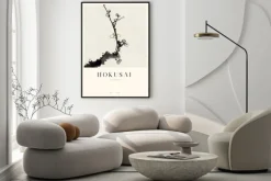 Plakat: Gałąź drzewa reprodukcja malunku hokusai