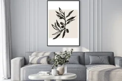 Plakat: Gałązka oliwna w stylu minimalistycznym