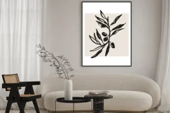 Plakat: Gałązka oliwna w stylu minimalistycznym