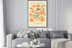 Plakat: Gałązki drzew z brzoskwiniami