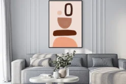 Plakat: Geometria w kolorach brązu