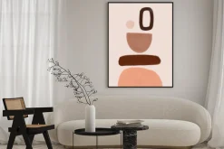 Plakat: Geometria w kolorach brązu